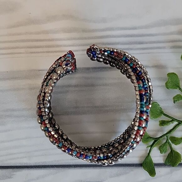 Unbranded Bracelet Multicolor Beaded Boho Cuff - Picture 3 of 5